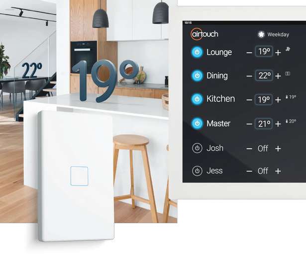 AirTouch intelligent temperature sensor in a kitchen