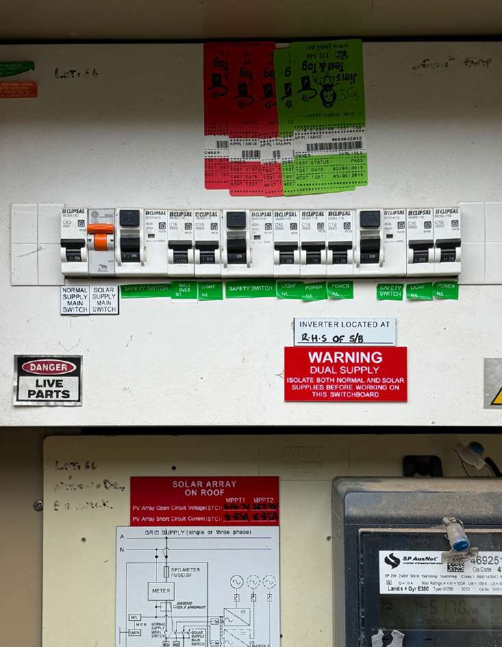 New compliant switchboard with circuit breakers and safety switches