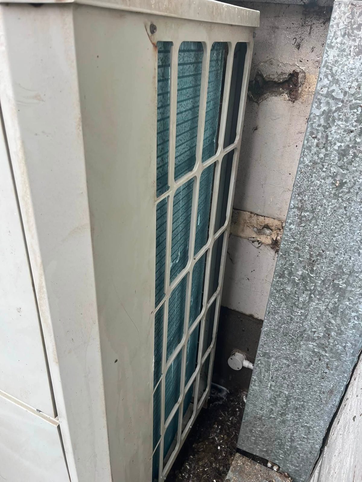 Commercial condenser coils clogged with debris