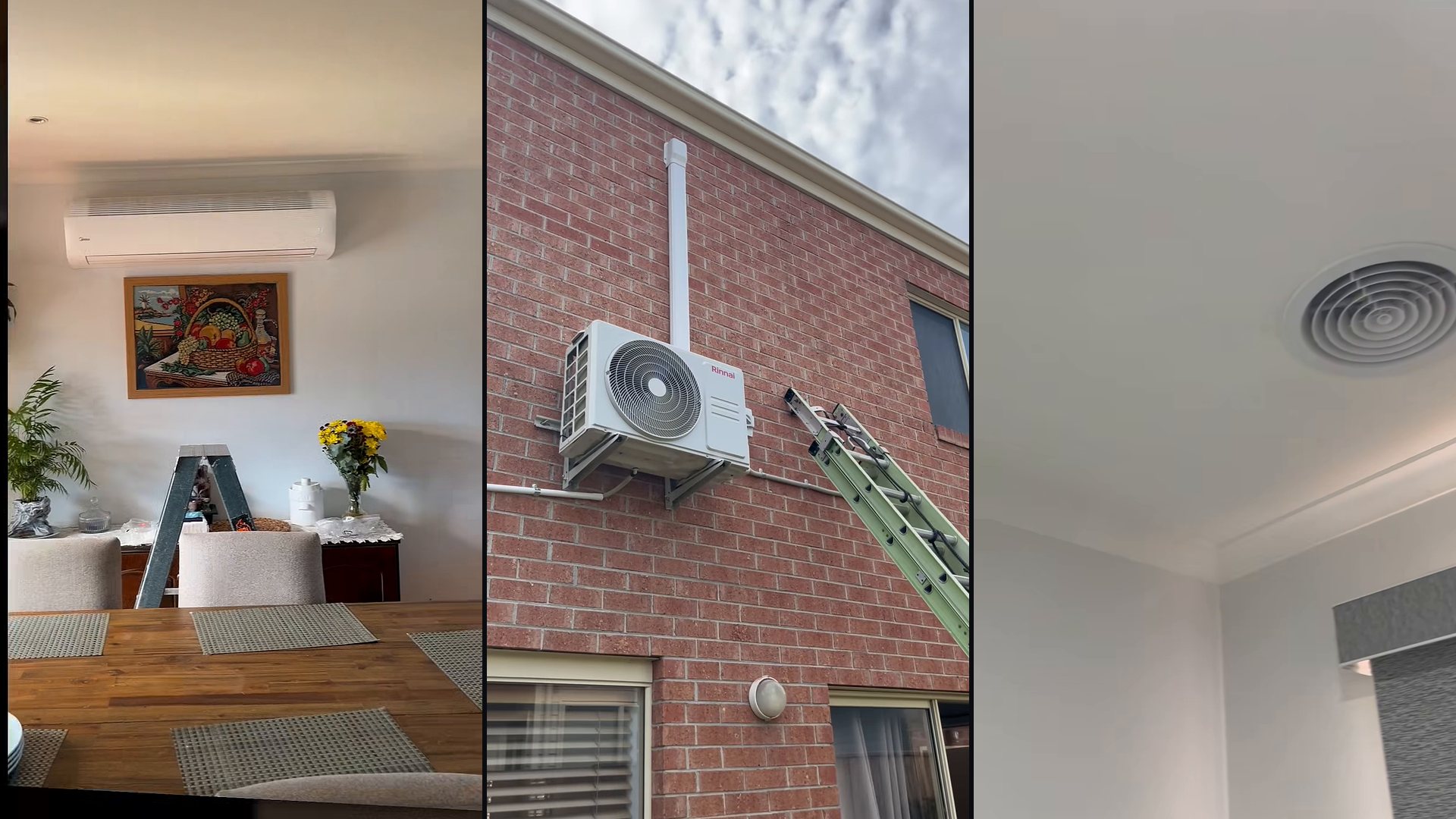 Technician servicing an air conditioner
